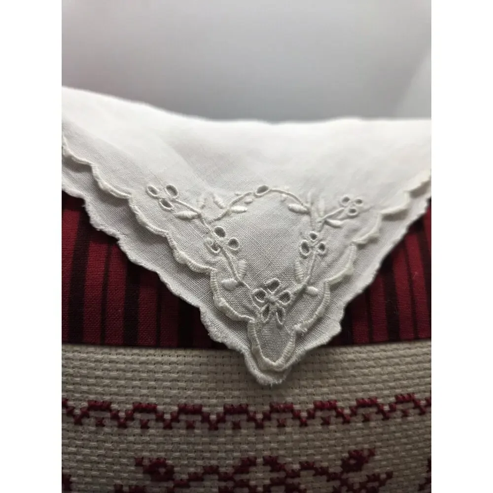 Pillow Decorative Counted Cross Stitch Christmas Folk Art 14 x 14 Cottage Core